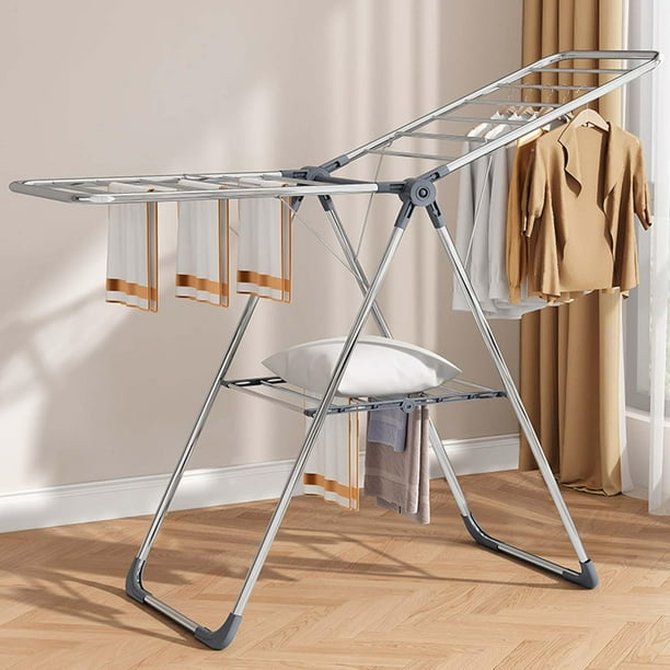 Gullwing Drying Rack Collapsible Clothes Drying Rack Laundry Stand Multifunction Free Standing Folding Laundry Rack for Clothes Towel Pillow Walmart