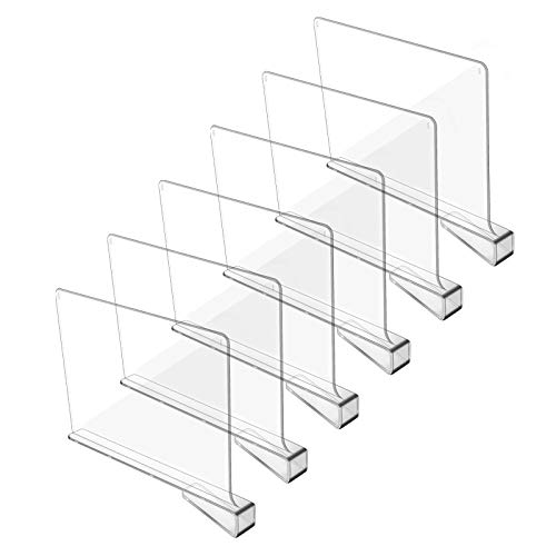 Hmdivor Clear Acrylic Shelf Dividers, Closets Shelf and Closet