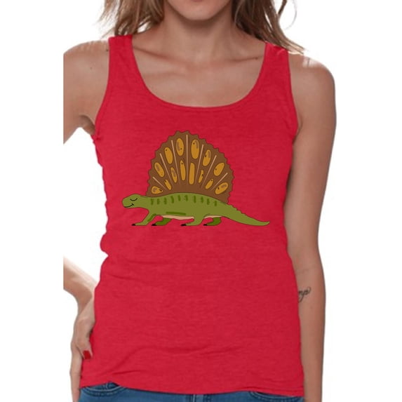 Awkward Styles Dinosaur Tanks Dimetrodon Tank Tops for Women Dimetrodon Tank Top Spirit Animal Shirts for Women Dimetrodon Outfit Gifts for Her Dinosaur Themed Party Dinosaur Gifts for Women