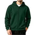 thumbnail image 3 of Chiccall Mens Zip-up Hoodies Long Sleeve Loose Fit Sweatshirts Casual Athletic Solid Jacket for Men, 3 of 6