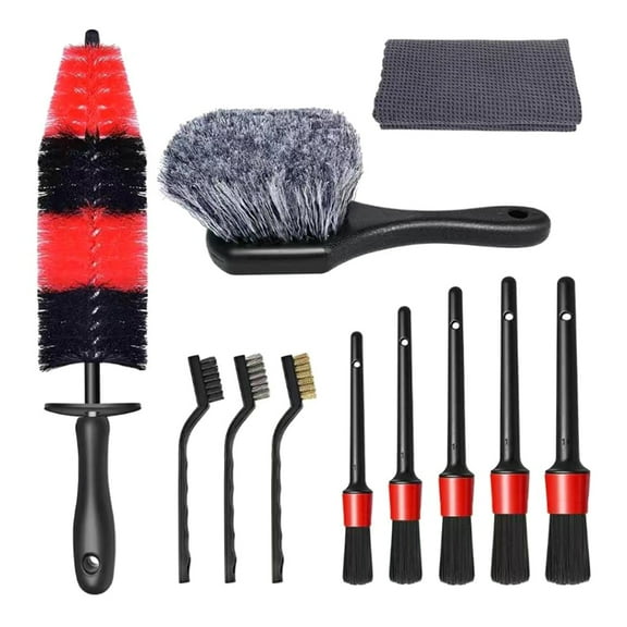 11Pcs Car Detailing Brushes Set for Wheel Cleaning Wheel Brush Car Cleaner Kit Cleaning Tool for Dust Removers Dirty Tyre
