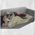 thumbnail image 6 of Animal Soft Flannel Fleece Throw Blanket, Hipster Bear with Glasses Scarf Jacket Wild Mammal Humorous Artwork, Cozy Plush for Indoor and Outdoor Use, 70" x 90", Cream Dark Orange Black, by Ambesonne, 6 of 6