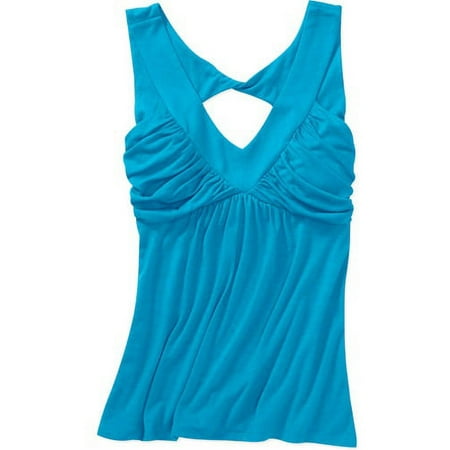 Susie Rose Juniors' Plus V-Neck Cut Out Back Tank