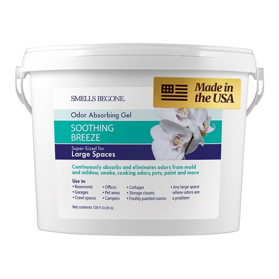 SMELLS BEGONE 1 Gallon Odor Absorber Gel - Industrial Air Freshener - Soothing Breeze Scent