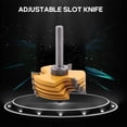 thumbnail image 2 of 2Pcs Fente Coupe 3 Aile Routeur Bit 1/2 & 1/4 Pouce Tige Outil de Travail du Bois Réglable, 2 of 9