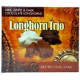 thumbnail image 3 of Lammes Candies Longhorn Trio Nut Clusters Gift Box – Dark, Milk & White Chocolate Pecan Praline Caramel Candy – 7.5 oz with MerlinsMart Zine, 3 of 7