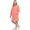 thumbnail image 3 of White Mark Plus Size Hooded Pullover Kangaroo Pocket Fleeced Textured Cozy Sweatshirt Dress, 3 of 5