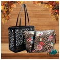 thumbnail image 2 of 2 in 1:  Laser Cut Out Black Leather Shopper and Leopard Cross Body Bag-Purse-Tote, 2 of 3