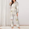 thumbnail image 6 of Rateoe Funny Goose1 Pattern Womens Pajamas Set Long Sleeve Sleepwear Button Down Nightwear Soft Cotton Pj Lounge Sets, 6 of 9