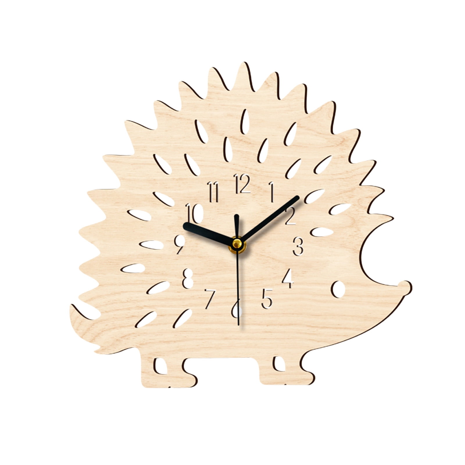 Mnjin Animal Wall Clock Wooden Cartoon Wall Hanging Children Room