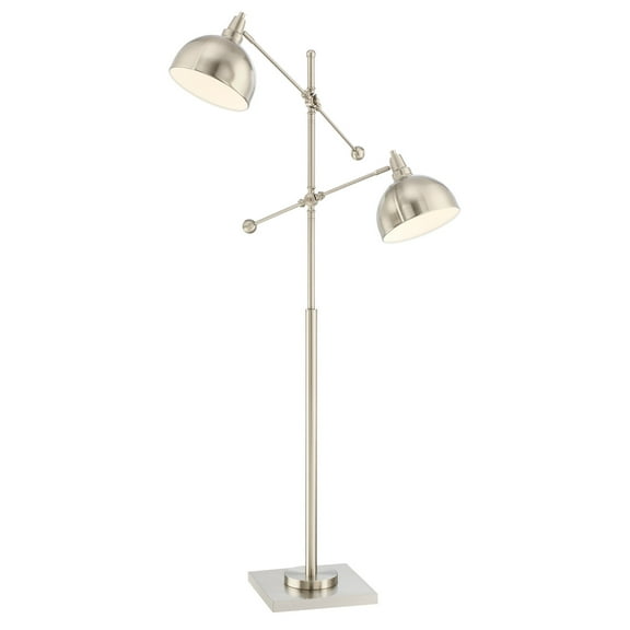 Lite Source - Cupola - Two Light Floor Lamp-Brushed Nickel Finish