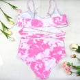 thumbnail image 3 of Traje de baño HUOGUO para mujer, sexy, estampado de tallas grandes, con tirantes divididos, 3 of 3