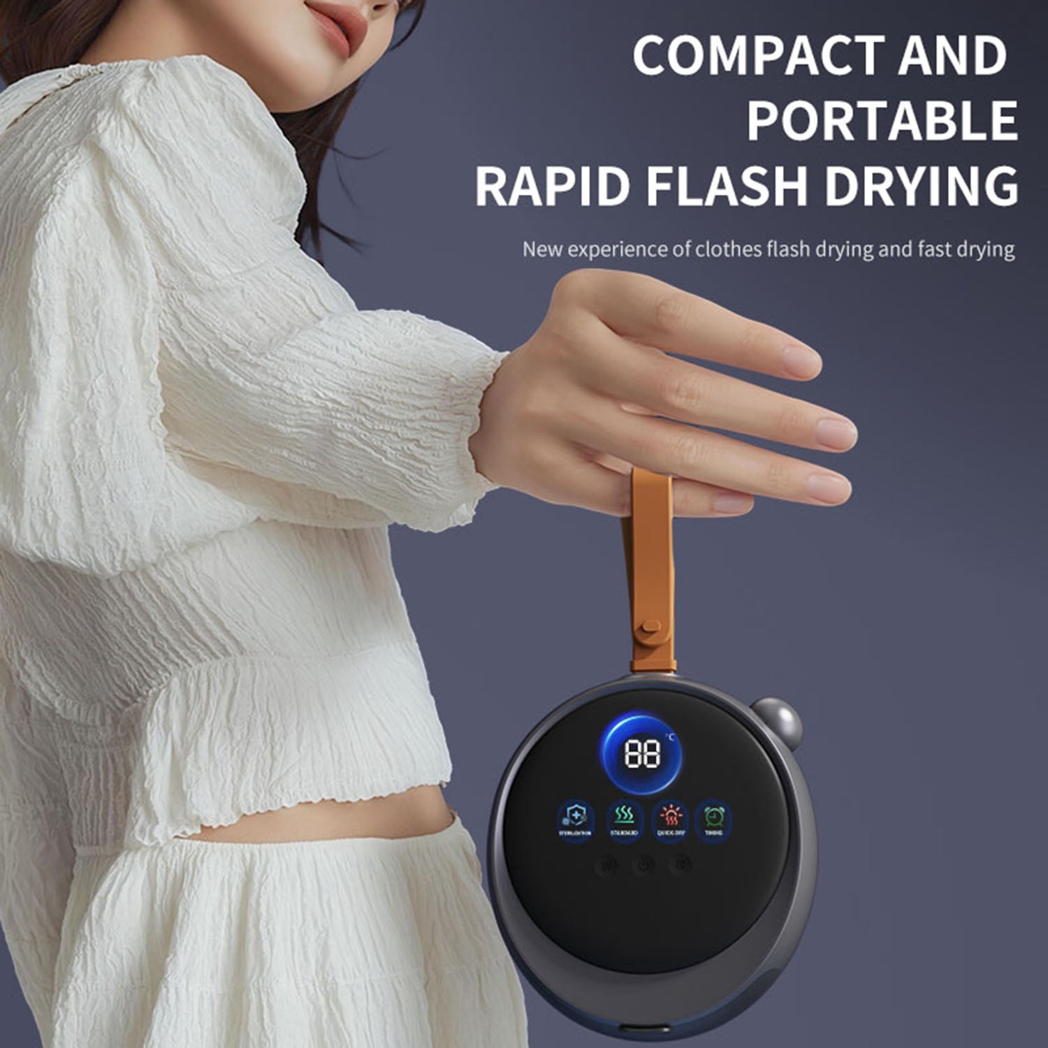 Portable Mini Clothes Dryer with Mite Removal, Compact Laundry Dryer for Apartment, RV, Travel, Dorm and Home