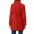 thumbnail image 4 of INSPIRE CHIC Women's Coat Mid Length Stand Collar Single Breasted Winter Outerwear Overcoat M Bright Red, 4 of 7