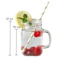 thumbnail image 2 of Large Glass Jars with Lids and Handles, Mason Jars Mugs, Drinking Glass and DIY Favor Decor, Wide Mouth, 12 oz. (12), 2 of 2