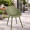 thumbnail image 6 of 2xhome Set of 2 Modern Perforated Egg-Shaped Dining Accent Chairs, Breathable Polka Dot Bowl Pod Pattern for Indoor or Outdoor Use, Green, 6 of 12
