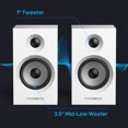 thumbnail image 3 of BT16 Active Bookshelf Speakers 3.5" Woofer with 1" Tweeter, 60W RMS-Bluetooth 5.3, Built-in 24bit DAC Dynamic 3D 2.0 Surround Sound, Computer Gaming PC Speakers - White, 3 of 8
