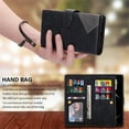 thumbnail image 3 of for Samsung Galaxy A71 (5G) Matte Suede Leather Phone Case Wallet Handbag, Patchwork Folio Flip Cover Kickstand Zipper Pocket Pouch, 2 Layered Card Holder Slot, Magnetic Buckle, Wrist Rope, 3 of 8