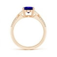 thumbnail image 2 of ANGARA Natural Oval 1.9 ct Tanzanite Solitaire Ring with Pave Diamonds in 14K Rose Gold for Women (Size-9x7mm) | December Birthstone, Anniversary, Jewelry Gift for Women | Natural Tanzanite Ring, 2 of 7