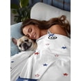 thumbnail image 3 of 4th of July King Size Flat Sheet, Wrinkleproof & Fadeproof Cooling Flat Bed Sheet Only, Blue Red Star Watercolor Independence Day Breathable Soft Bedding Top Sheets 105 x 98 Inches, 3 of 8