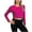 Hot Pink, variant on XFLWAM Cotton Long Sleeve Shirts for Women Workout Crop Tops Loose Cropped T-Shirts Athletic Gym Shirts Black L