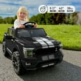 thumbnail image 4 of Outfunny Kids Ride on Car, Licensed Ford-Shelby F-150 24V Ride on Toy Truck for Toddlers with Remote, Trunk, 400W Motor - Black, 4 of 10