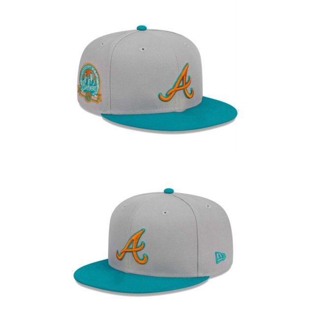 Gorra De Béisbol De La Liga Mayor Ala Plana Ajustable Moda Atlanta Braves