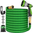 thumbnail image 1 of Expandable Garden Hose 50ft with 10Function Sprayer,Flexible Water Hose with 3/4”Solid Brass Fittings, Durable 4-Layers Latex, No Kink and Leak-Proof Hose, Car wash for Outdoor, 1 of 6