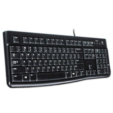 Logitech K120 Ergonomic Desktop Wired Keyboard  USB  Black (920002478) Comfortable  quiet typing.Spill-resistant design.Easy-to-read keys.Adjustable tilt legs.