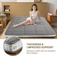 thumbnail image 3 of Floor Mattress, Padded Japanese Futon Mattress Quilted Bed Mattress Topper, Extra Thick Folding Roll Up Sleeping Pad Breathable Floor Lounger Guest Bed for Camping Couch, Gray, Queen Size, 3 of 8