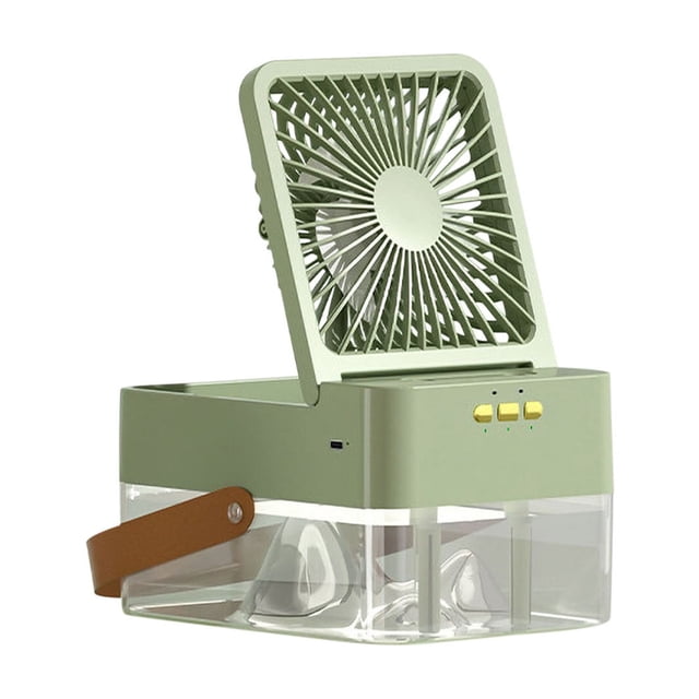 Vwrxbz Humidifying Mist Fan Desktop USB Rechargeable Remote Control 3 Speed 3 Spray Mode Night Light 1200mAh Portable Cooler