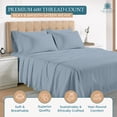 thumbnail image 6 of Casa Platino 600 TC 100% Cotton California King Sheet Set, Fully Elasticized, Soft & Comfy Cotton Sheets, Ultra Soft, Deep Pocket - French Blue, 6 of 8