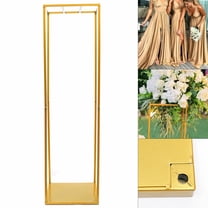 Gold Metal Wedding Arch, Adjustable Square Frame for Events, Indoor/Outdoor Decoration, Easy Assembly, Sturdy & Portable, Ideal for Weddings & Parties