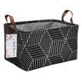 thumbnail image 1 of FANKANG Cesta de almacenamiento para guardería, cesta de lona para la colada, plegable con revestimiento impermeable de PE, almacenamiento de oficina, dormitorio, ropa, juguetes (cubo Rec-negro), 1 of 5