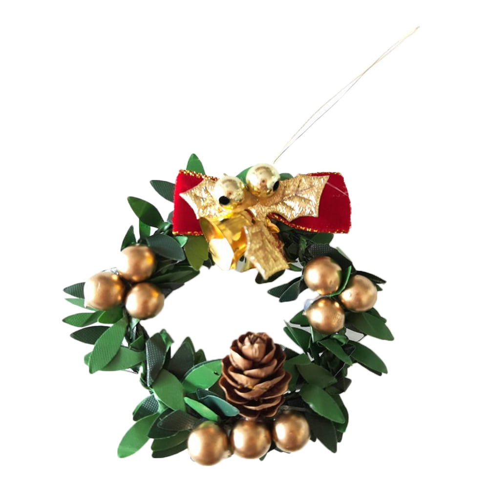1:12 DollHouse Christmas Garland Decoration Bow Bell DIY Mini Home Decor Gift P& 