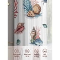 thumbnail image 6 of Marine Creature Sheer Curtains 96 Inch Long 2 Panels, Shell Coral Fish Watercolor Ocean Light Filtering Rod Pocket Curtains, Sheer Voile Drapes for Living Room Bedroom, 52"x96", 6 of 8