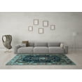 thumbnail image 3 of Ahgly Company Indoor Square Persian Light Blue Traditional Area Rugs, 4' Square, 3 of 4