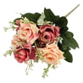 thumbnail image 2 of 12.2'' Rose Gold Roses Artificial Flowers Real Touch Fake Flowers Silk Rose Bouquet with Stem Lifelike Centerpieces for Tables Floral Arrangements Fake Roses for Decoration Wedding Vase Floral Decor, 2 of 9