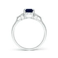thumbnail image 2 of ANGARA Natural Vintage Style Oval Blue Sapphire Ring with Diamond Accents in 14K White Gold for Women (Size-7x5mm) | September Birthstone, Anniversary, Jewelry Gift for Women | Natural Sapphire Ring, 2 of 8
