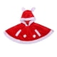 thumbnail image 4 of Capa de mantón de Navidad , con bolas de felpa con cordones Mantón con capucha de invierno Túnica de capa de Papá Noel para accesorios de Yinane Capa de niña, 4 of 8