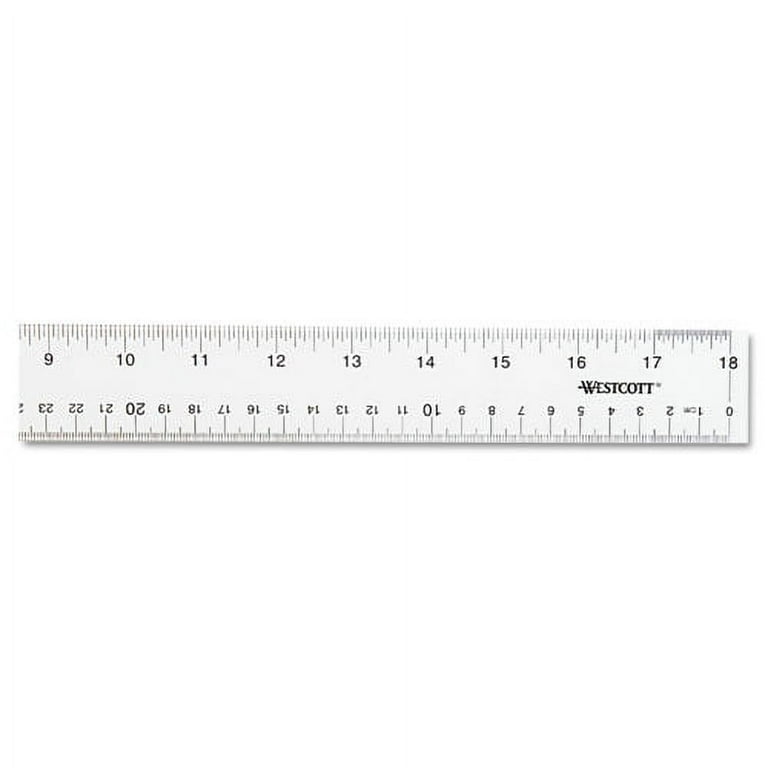 Clear Flexible Acrylic Ruler, Standard/Metric, 18 Clear Flexible Acrylic Ruler, Standard/Metric, 18