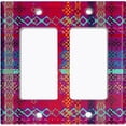 thumbnail image 6 of Metal Light Switch Plate Cover Ethnic Aztec Tribal Plaid Pattern Red SFR056, 6 of 13