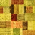 thumbnail image 1 of Ahgly Company Machine Washable Indoor Square Patchwork Yellow Transitional Area Rugs, 7' Square, 1 of 4