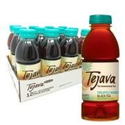 Tejava Unsweetened Pineapple Mango Flavored Black Tea | 12 Pack | 16.9 oz BPA Free PET Plastic Bottles