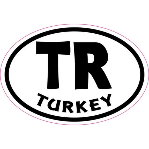 3in x 2in Oval TR Turkey Sticker Vinyl Cup Decal Vehicle Bumper Stickers