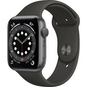 AppleWatch Series 6 (GPS, 44mm) - Space Gray Aluminum Case with Black Sport Band(New-Open-Box)