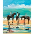 thumbnail image 2 of Slivka, Jane 20x23 Black Ornate Wood Framed with Double Matting Museum Art Print Titled - Horses on the Beach, 2 of 4