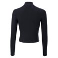 thumbnail image 4 of MixMatchy Women's Solid Long Sleeve Half Zip Up Mock Neck Ribbed Detail Sweater, 4 of 4