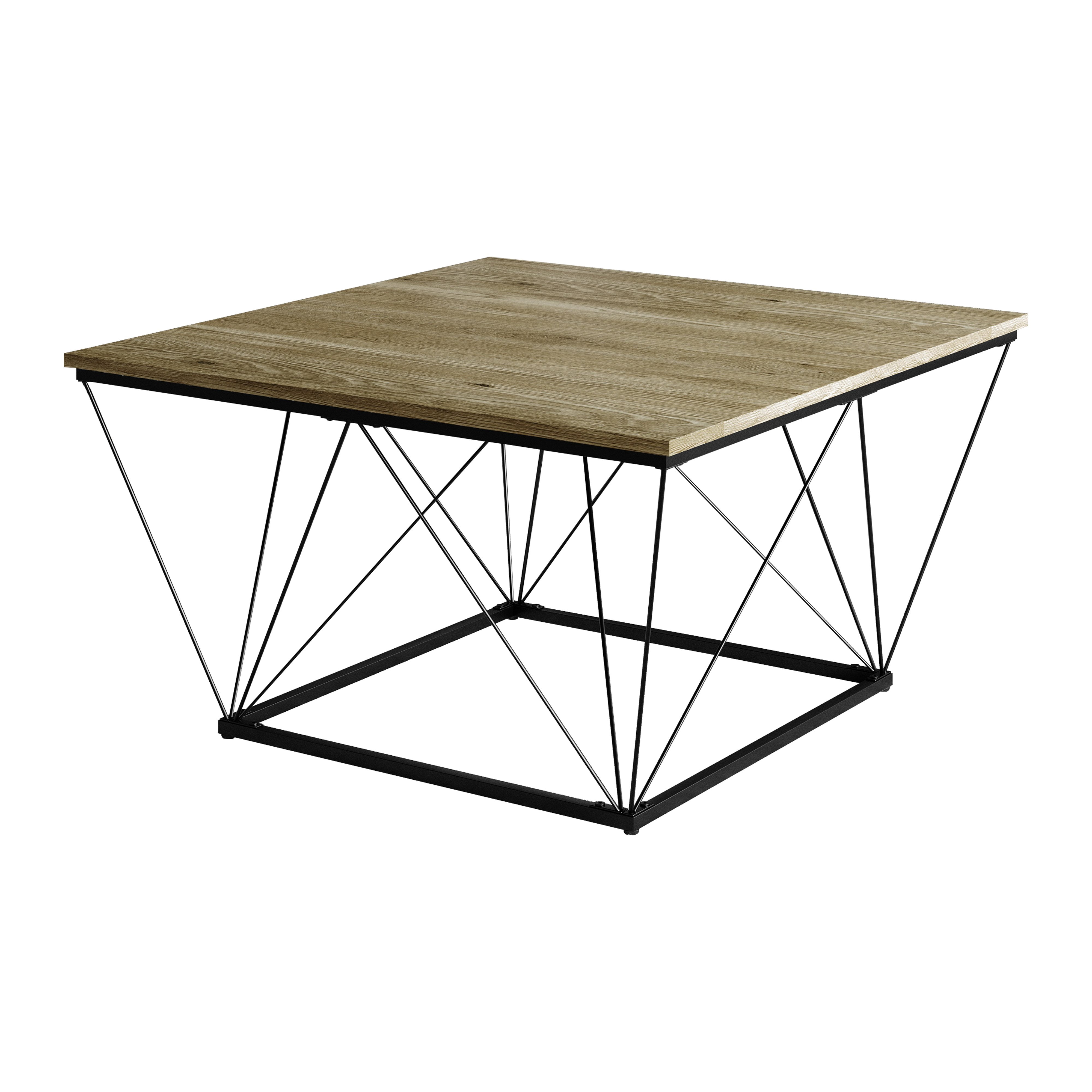 Castle Place Minimalist 3 Piece Coffee Table Set, Brown Oak