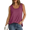 thumbnail image 4 of Womens Workout Clothes Kelon Tank Tops for Women Crew Neck Fashion Boho Clothes Dressy Casual Trendy Clothes, S, 4 of 7